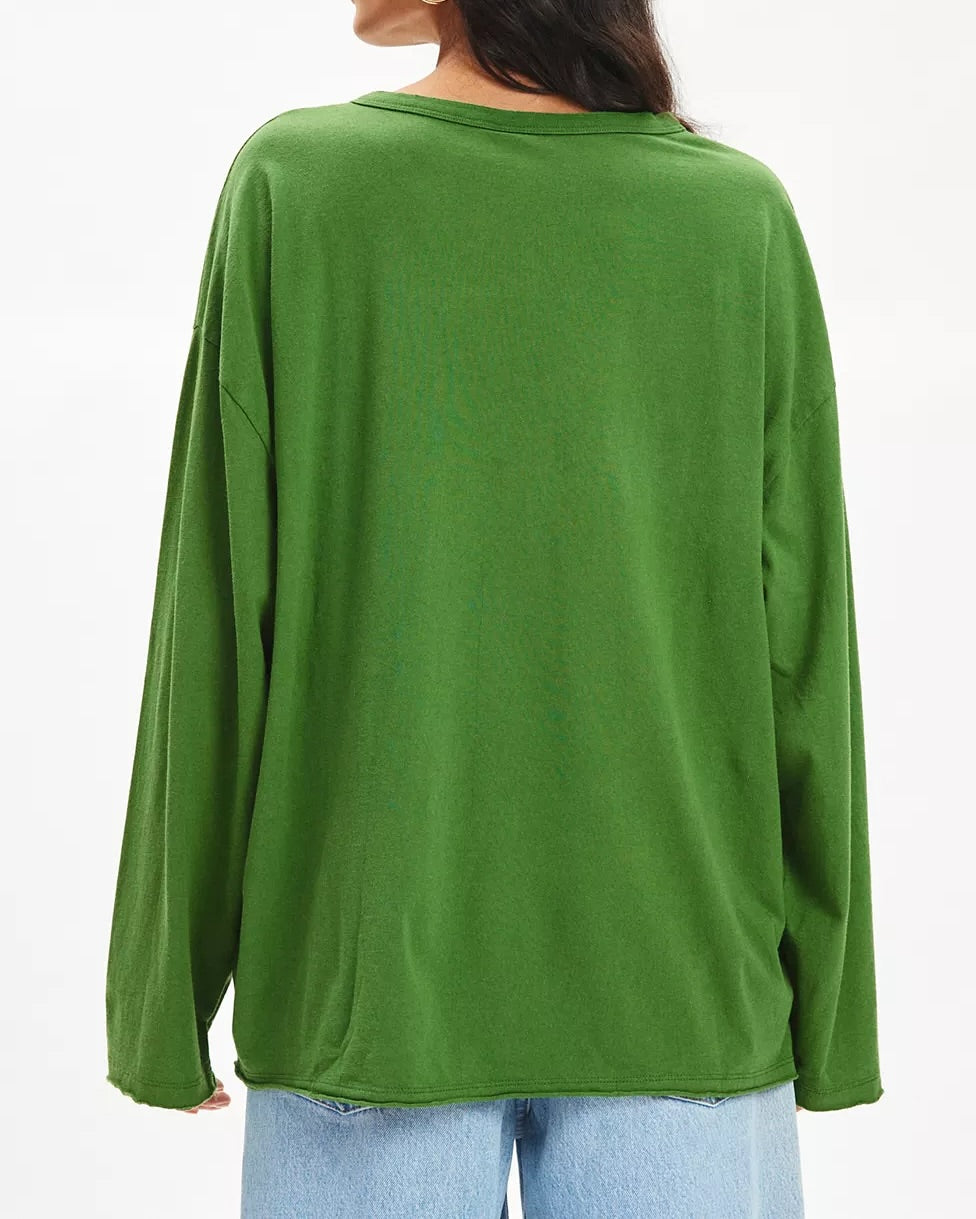Vintage Varsity V-Neck Long Sleeve Graphic Tee