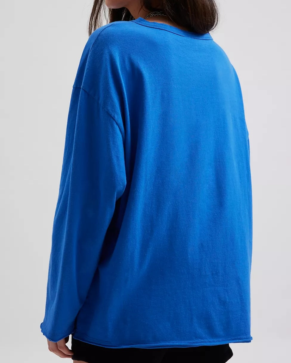 Vintage Varsity V-Neck Long Sleeve Graphic Tee