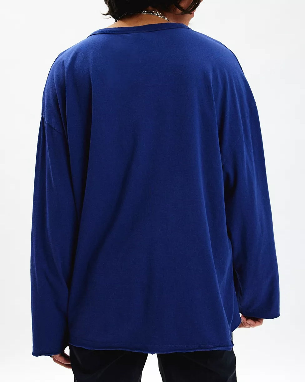 Vintage Varsity V-Neck Long Sleeve Graphic Tee