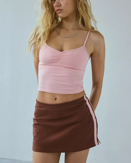 Bec Varsity Stripe Low-Rise Micro Mini Skort