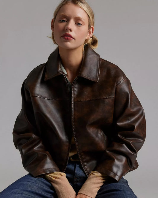 BDG Sasha Faux Leather Car Jacket