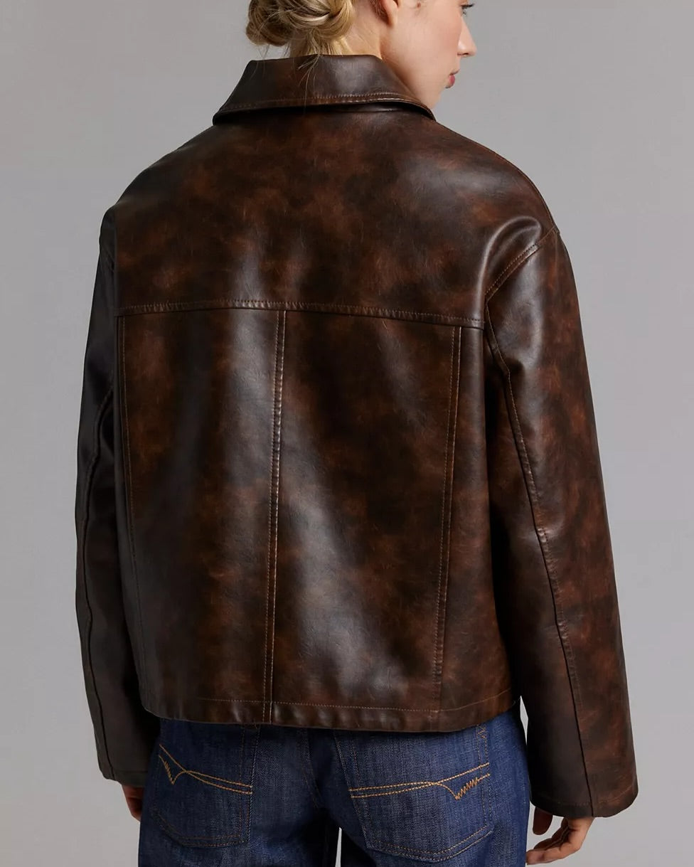 BDG Sasha Faux Leather Car Jacket